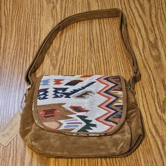 NWT Canyon Sky Aztec Style Purse Handbag Southwestern Shoulder Strap Snap close - Picture 8 of 13